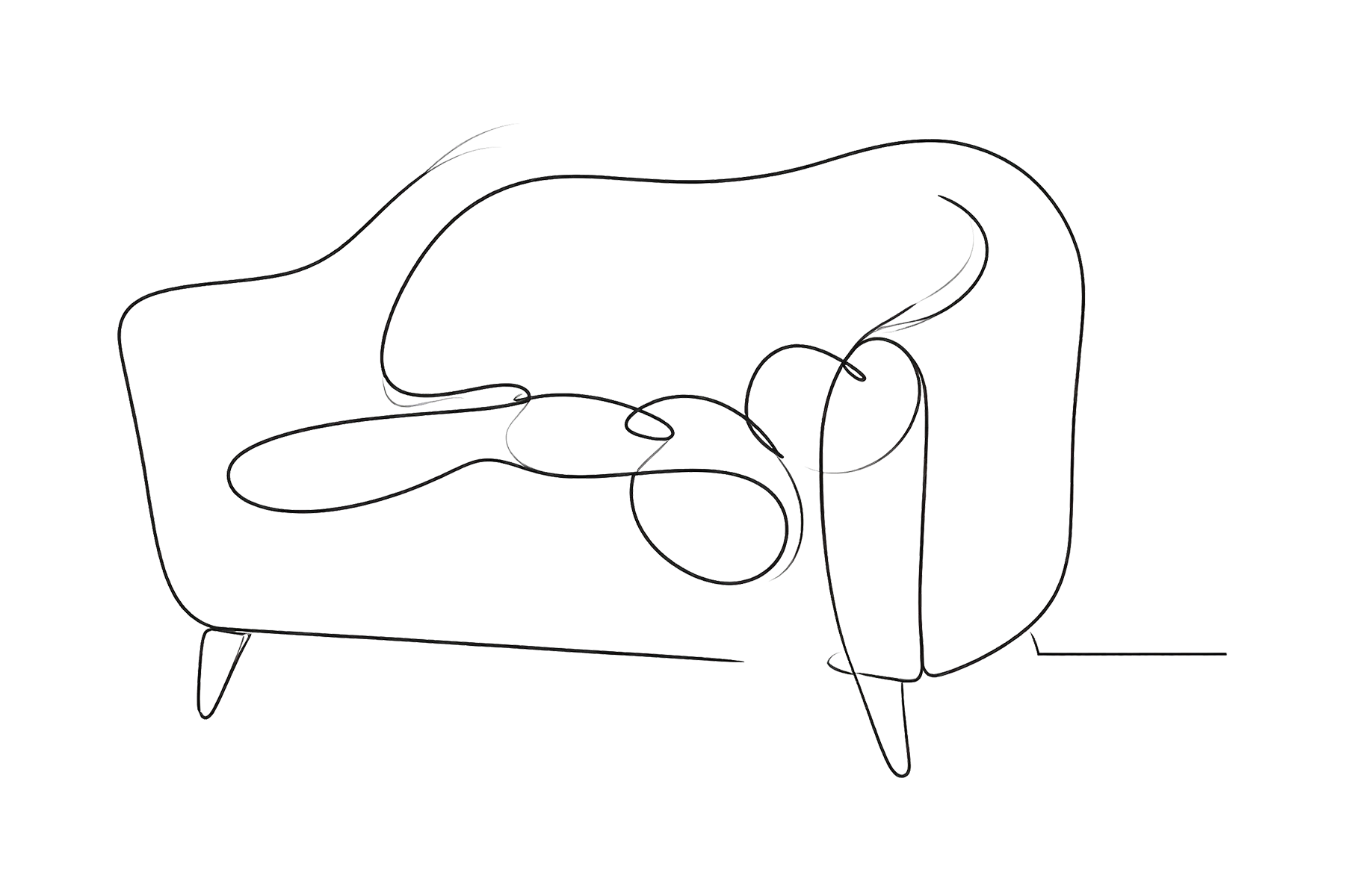 Skizze von einem Sofa.