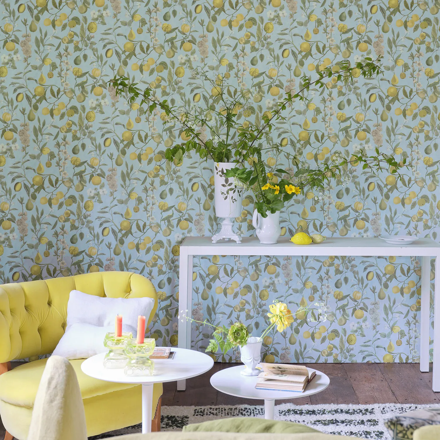 Aktueller Trend: Frische Gelb- und Grüntöne von Designers Guild.